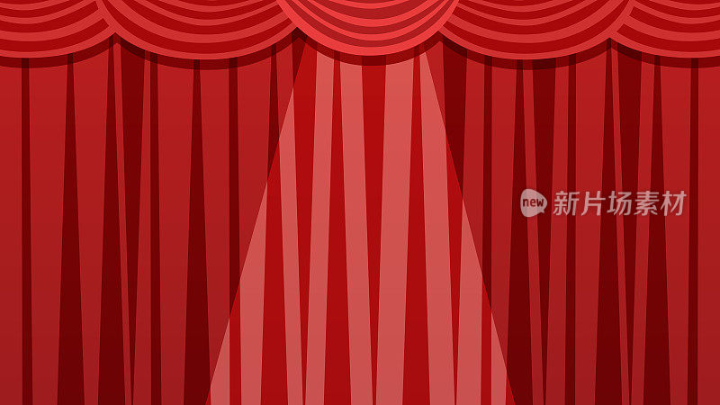 This is a framed illustration of a stage curtain.　With spotlight